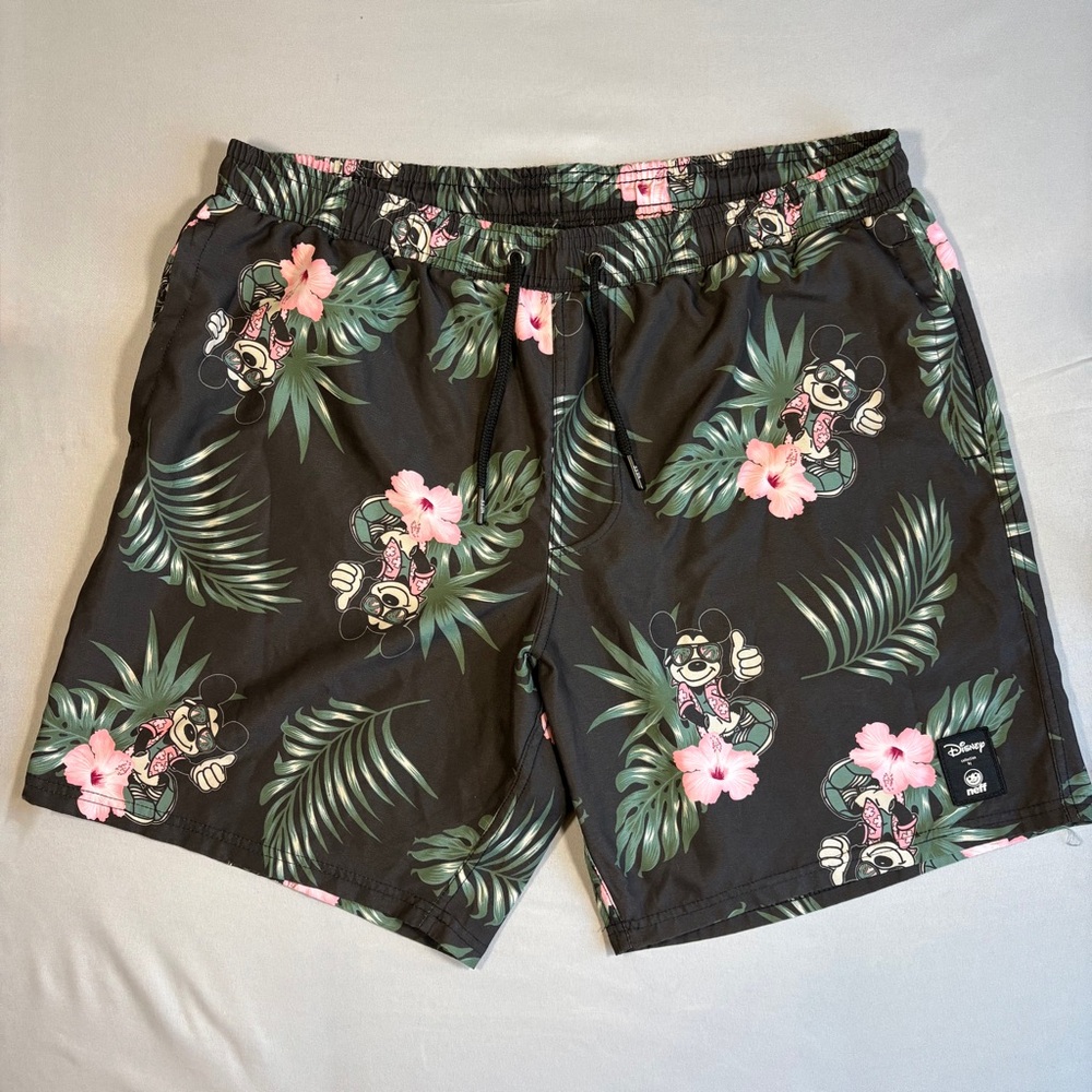 Neff Black Floral Swim Trunks